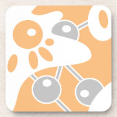 Perzik Grijs Wit Moderne Doodle 1 Bier Onderzetter (Voorkant)