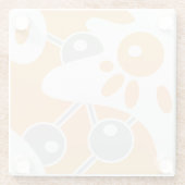 Perzik Grijs Wit Moderne Doodle 1 Glazen Onderzetter (Achterkant)