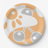 Perzik Grijs Wit Moderne Doodle 1 Papieren Bordje (Voorkant)