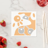 Perzik Grijs Wit Moderne Doodle 1 Servet (Insitu)