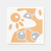 Perzik Grijs Wit Moderne Doodle 1 Servet (Voorkant)