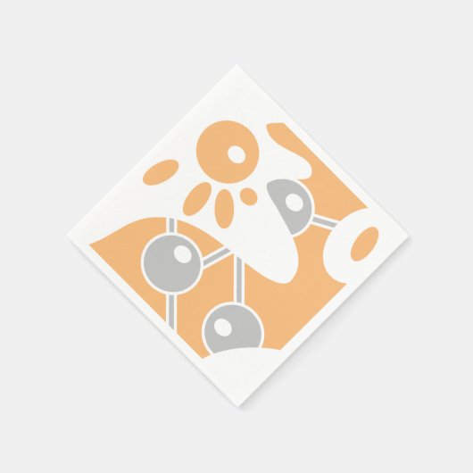 Perzik Grijs Wit Moderne Doodle 1 Servet (Hoek)