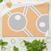 Perzik Grijs Wit Moderne Doodle 1 Theedoek (Gevouwen)