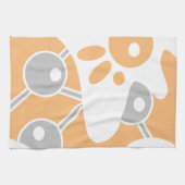 Perzik Grijs Wit Moderne Doodle 1 Theedoek (Horizontaal)