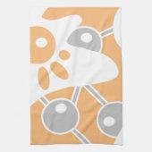 Perzik Grijs Wit Moderne Doodle 1 Theedoek (Verticaal)