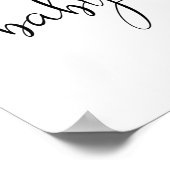 Perzik groen bloemendesign babyshower welkomstbord poster (Hoek)