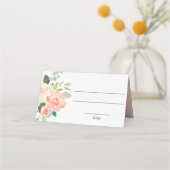 Perzik groen bloemig elegant plaatskaart plaatskaartje (Voorkant)