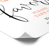 Perzik groen bloemig gunsten graag één meenemen bo poster (Hoek)