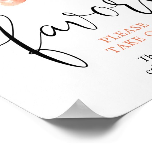 Perzik groen bloemstuk Aandenken gelieve er één te Poster (Hoek)