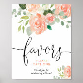 Perzik groen bloemstuk Aandenken gelieve er één te Poster (Voorkant)