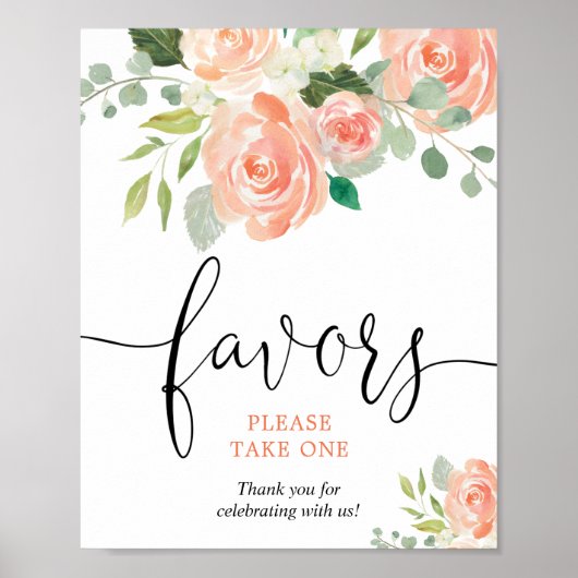 Perzik groen bloemstuk Favoren, neem er eentje bor Poster (Voorkant)