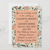 Perzik, Groen, en Bruin Chintz Huwelijk Kaart (Voorkant)