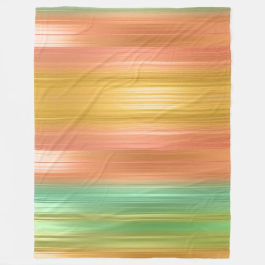 Perzik Groen Goud Streep Fleece Deken (Voorkant)