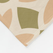 Perzik Groene Bloem Cirkel Art-Nouveau Folk Patroo Fleece Deken (Hoek)