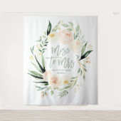 Perzik groene bloemige bruidsdouche Mevrouw worden Wandkleed (Voorkant)