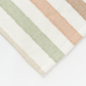 Perzik Groene Crème Strepen Fleece Deken (Hoek)