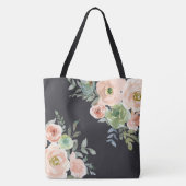 Perzik Groene Navy Pastel Initiaal Monogram Tas (Achterkant)