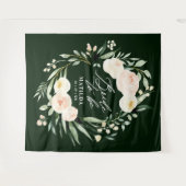 Perzik + groene waterverf bloem bruid-to-be wandkleed (Voorkant (horizontaal))