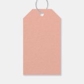 Perzik groene waterverf bloemenbruiloft gunst cadeaulabel (Achterkant)