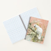 Perzik Grunge Boho Bloemen Kaketoe Notitieboek (Binnen)