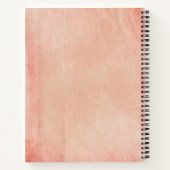 Perzik Grunge Boho Bloemen Kaketoe Notitieboek (Achterkant)