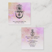 *~* Perzik Hamsa Hand Fatima Craters of Moon Vierkante Visitekaartje (Voorkant / Achterkant)