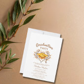 Perzik Hand-getrokken gouden Pet afstuderen Kaart