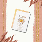 Perzik Hand-getrokken gouden Pet afstuderen Kaart