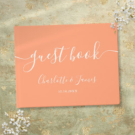 Perzik handtekening script bruiloft gastenboek