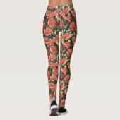 Perzik Hardlopen Anjer Thema Voor Haar Leggings (Achterkant)