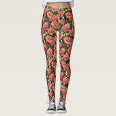 Perzik Hardlopen Anjer Thema Voor Haar Leggings (Voorkant)