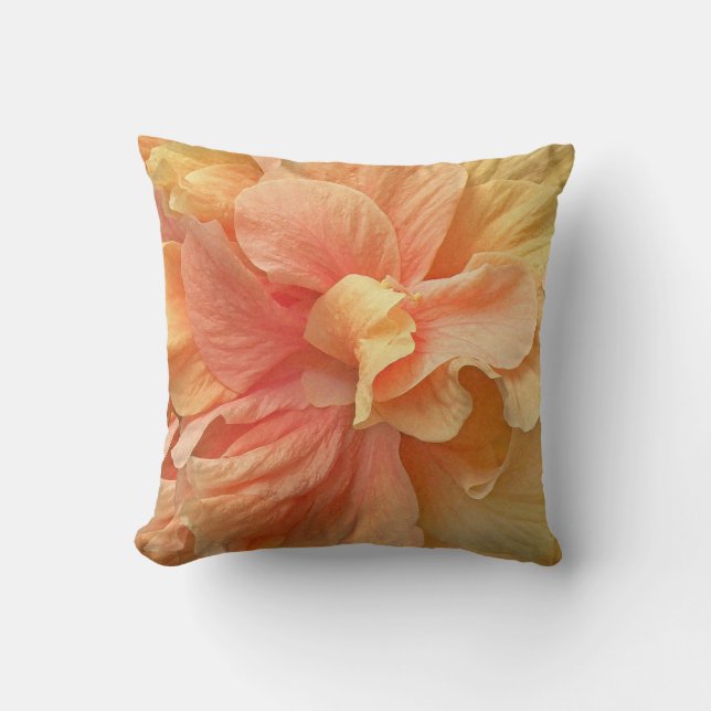 Perzik Hibiscus Amerikaanse Mojo Accent Kussen (Voorkant)