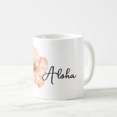 Perzik Hibiscus Bloem Aloha Koffiemok (Voorkant rechts)