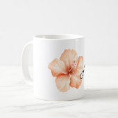 Perzik Hibiscus Bloem Aloha Koffiemok (Voorkant links)