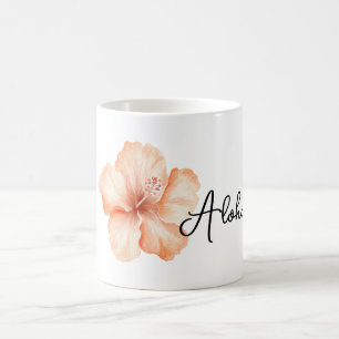 Perzik Hibiscus Bloem Aloha Koffiemok