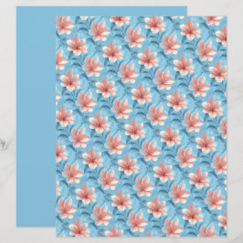 Perzik Hibiscus Bloem Schrapboek Papier