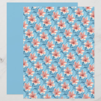 Perzik Hibiscus Bloem Schrapboek Papier