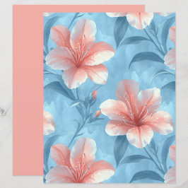 Perzik Hibiscus Bloem Schrootpapier