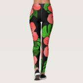 Perzik Hibiscus & Monstera Leggings (Achterkant)