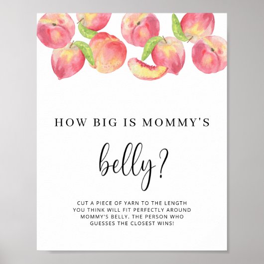 PERZIK hoe groot is mama's buik spelposter Poster (Voorkant)