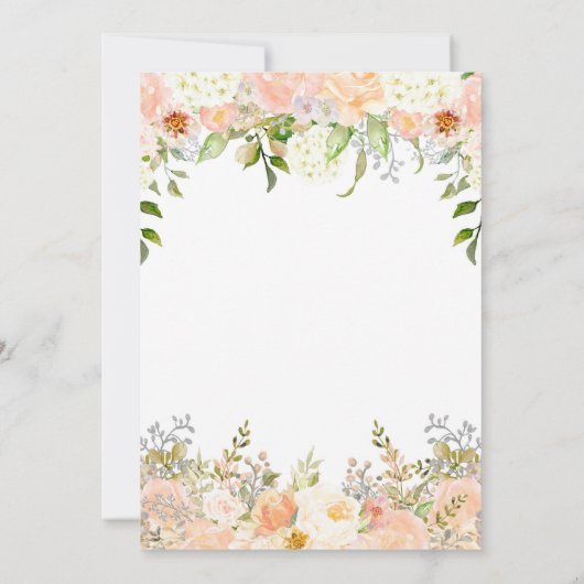 perzik hortensia bruids douche uitnodiging (Achterkant)