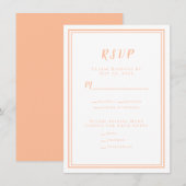 Perzik Huwelijk Modern RSVP Menu Antwoord Bijlagen (Voorkant / Achterkant)