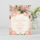 Perzik Hydrangea Bloemige Waterverf Moderne Bruilo Kaart (Staand voorkant)