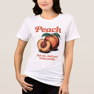 perzik illustratie - Zachte huid, gedurfde smaak Tri-Blend Shirt