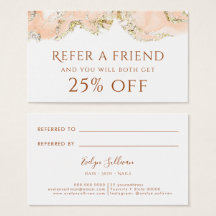 Perzik inkt verwijzingskaart