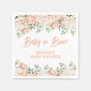 Perzik ivoor beige neutrale babyshower servet
