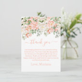 Perzik Ivoor Bloemen Vrijgezellenfeest Dank u kaar Kaart (Staand voorkant)