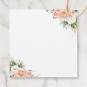 Perzik ivoor roze bloemige bruidsdouche bedankje bedankjes labels (Achterkant)