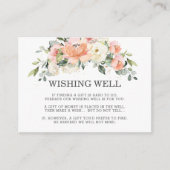 Perzik Ivoor Wit Roze Bloemen Huwelijk Wishing Wel Informatiekaartje (Voorkant)