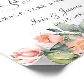 Perzik Ivoorkleurig Roze Bloemig Liefde is Zoet Ne Poster (Hoek)